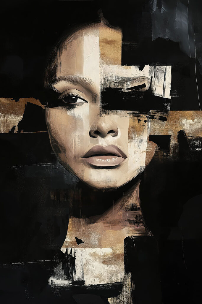 Painting of a woman's face Painting of a woman's face