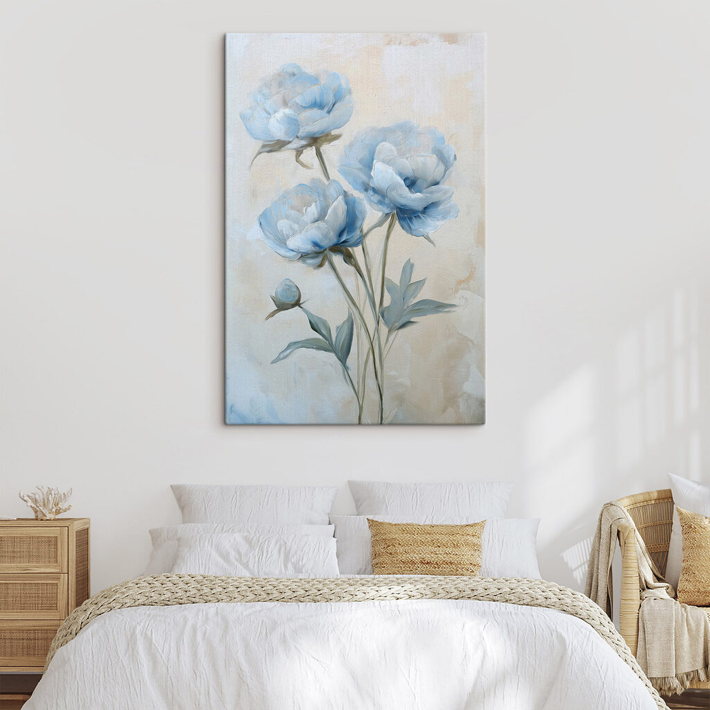 Painting of blue flowers