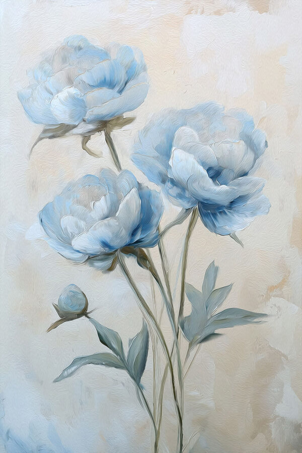 Painting of blue flowers