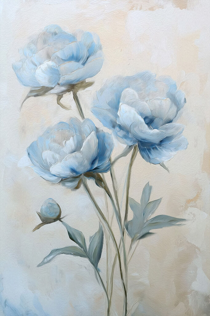 Painting of blue flowers