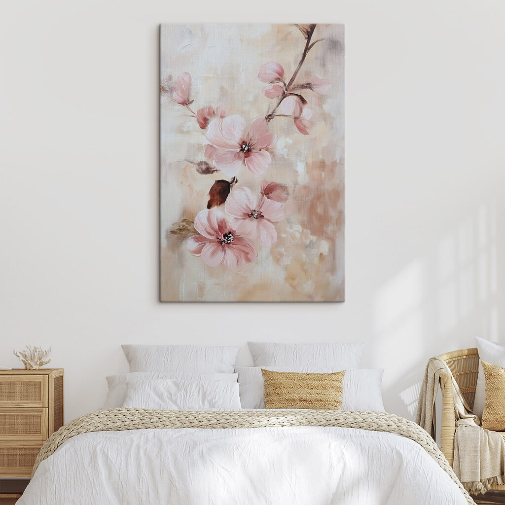 Painting of flowers on a branch Painting of flowers on a branch