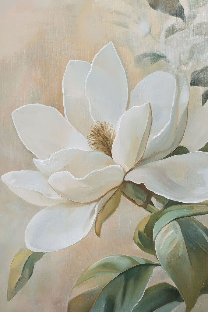 Painting of a white flower Painting of a white flower