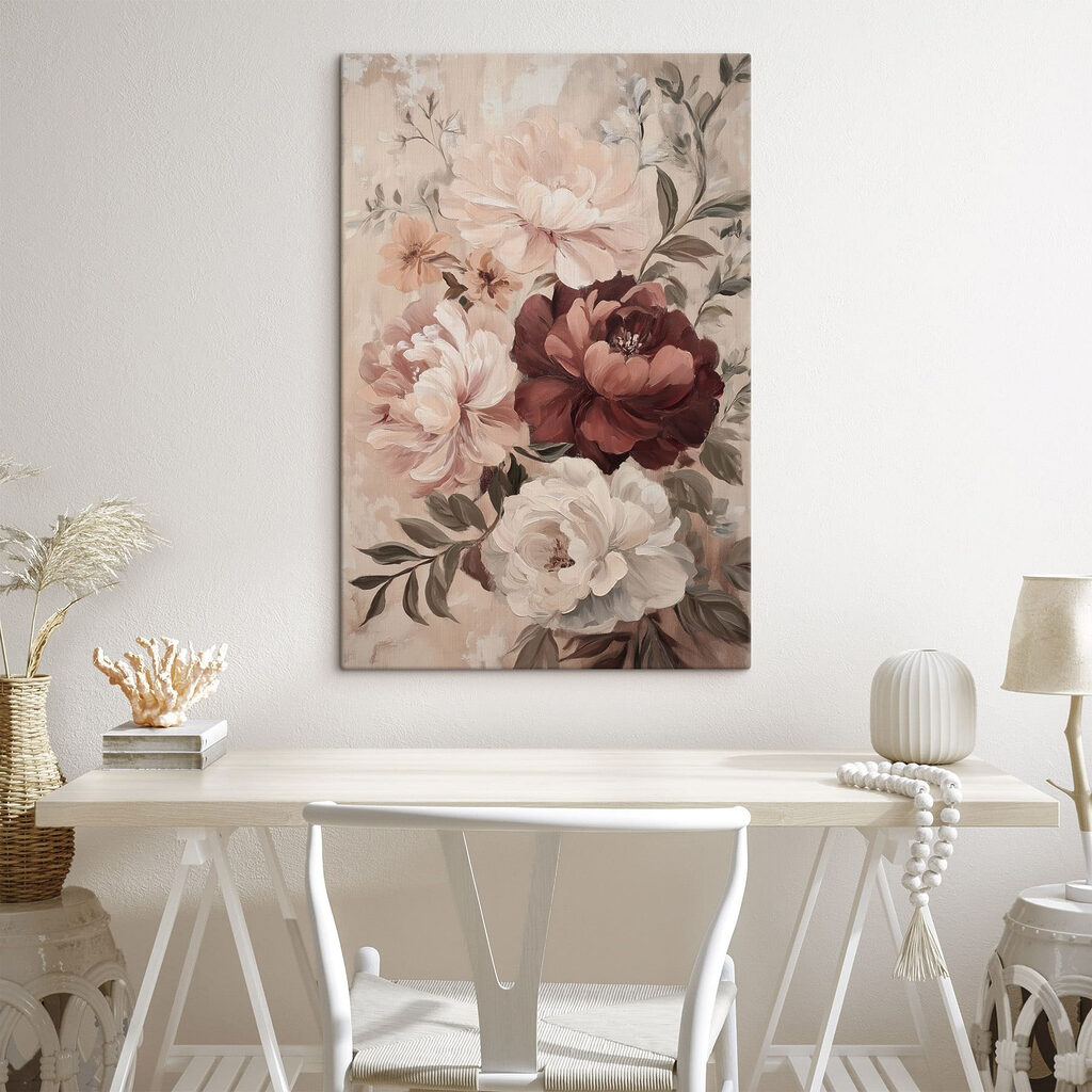 Painting of flowers on a wall