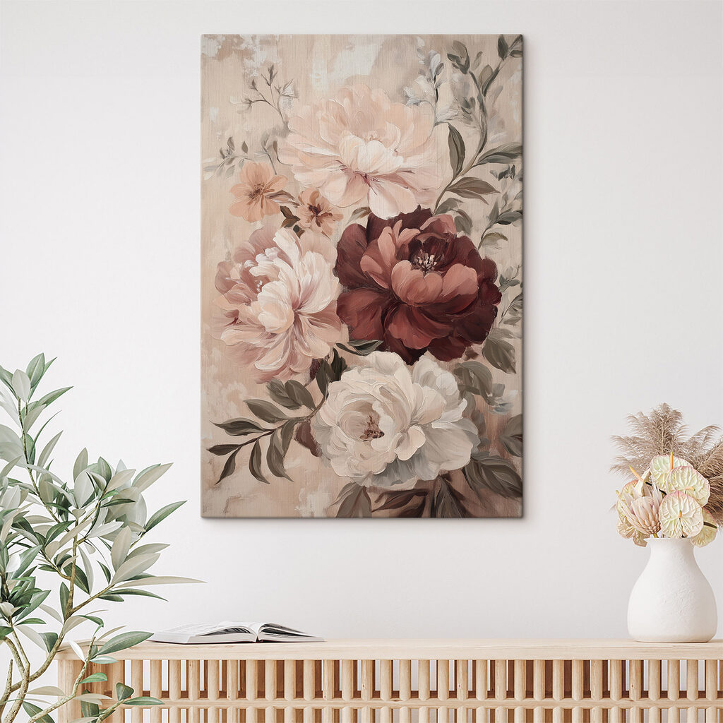 Painting of flowers on a wall