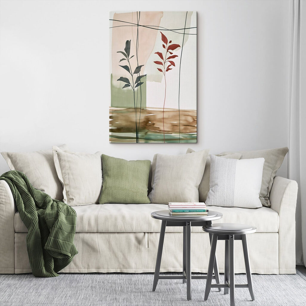 Painting of leaves and a plant Painting of leaves and a plant