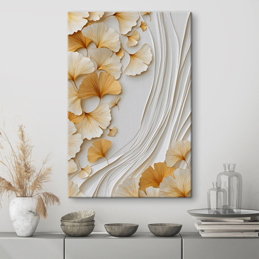 Delicate ginkgo leaves in soft tones Delicate ginkgo leaves in soft tones