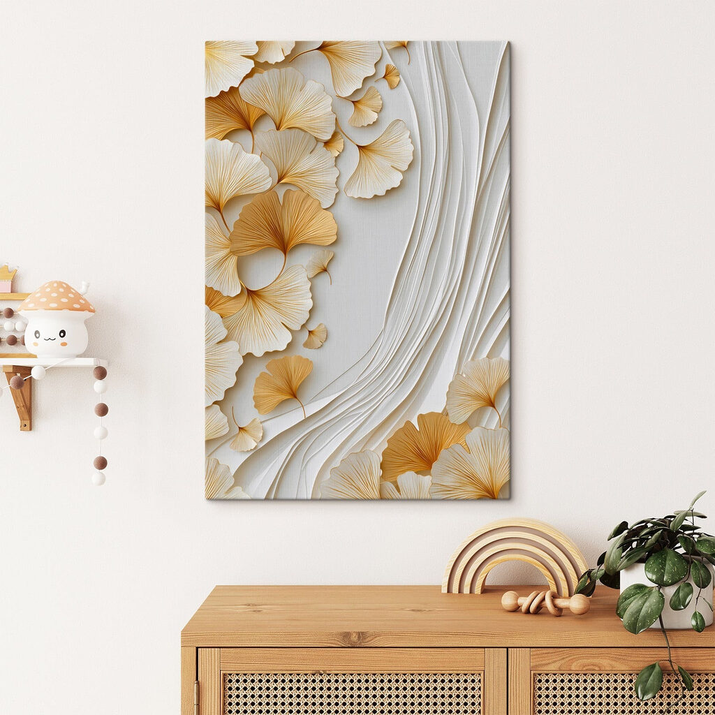 Delicate ginkgo leaves in soft tones Delicate ginkgo leaves in soft tones