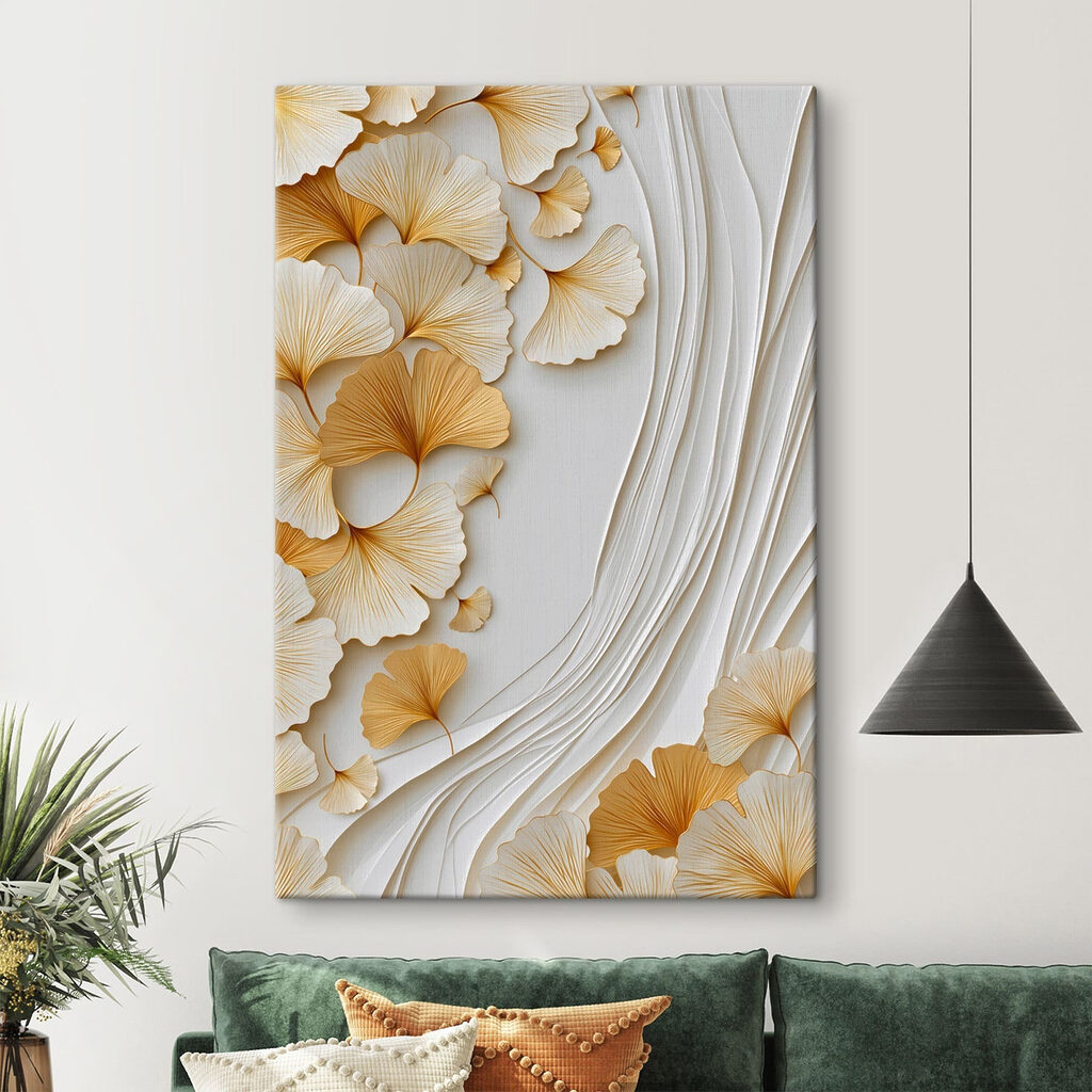 Delicate ginkgo leaves in soft tones Delicate ginkgo leaves in soft tones