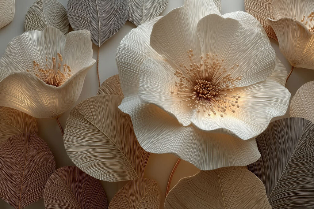 Intricate flower and leaf design artwork Intricate flower and leaf design artwork