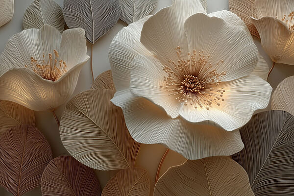 Intricate flower and leaf design artwork Intricate flower and leaf design artwork