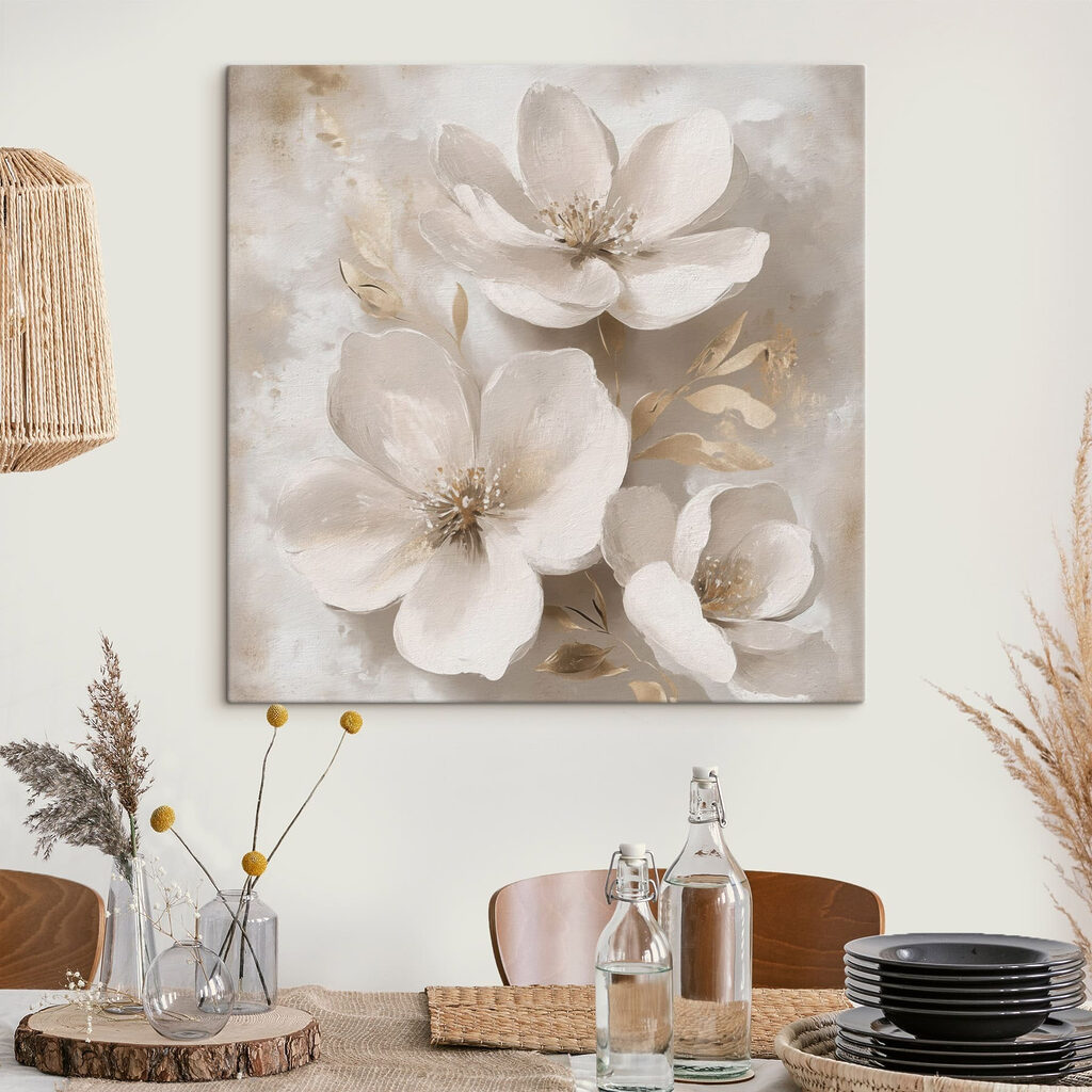 Painting of white flowers Painting of white flowers