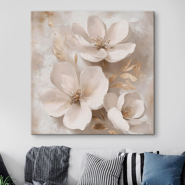 Painting of white flowers Painting of white flowers