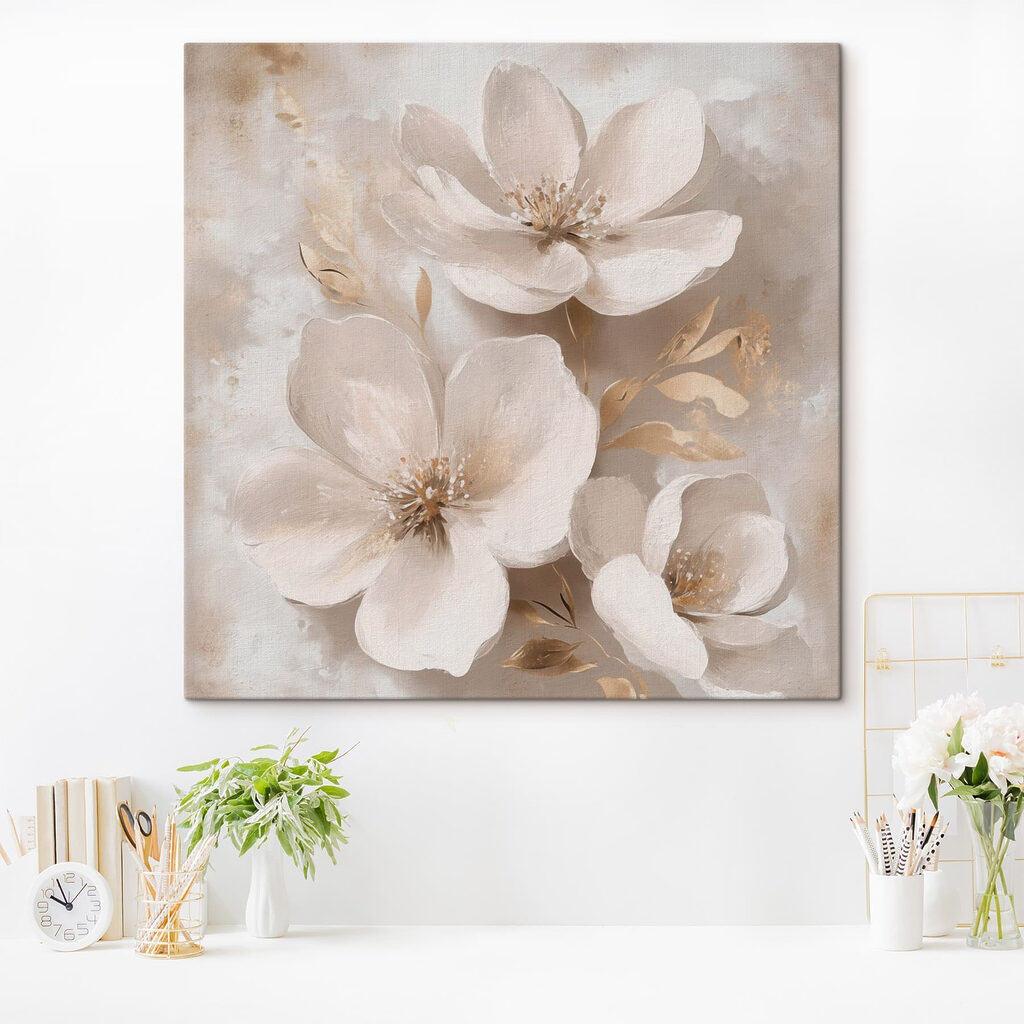 Painting of white flowers Painting of white flowers