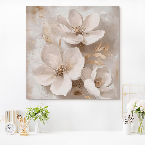 Painting of white flowers Painting of white flowers