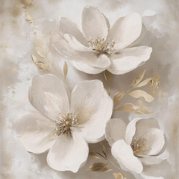 Painting of white flowers Painting of white flowers