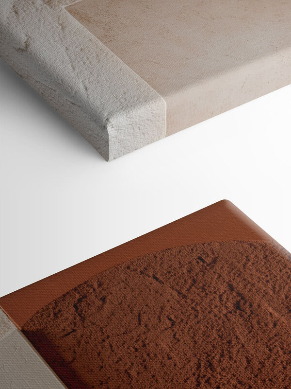 Wall with white and brown shapes