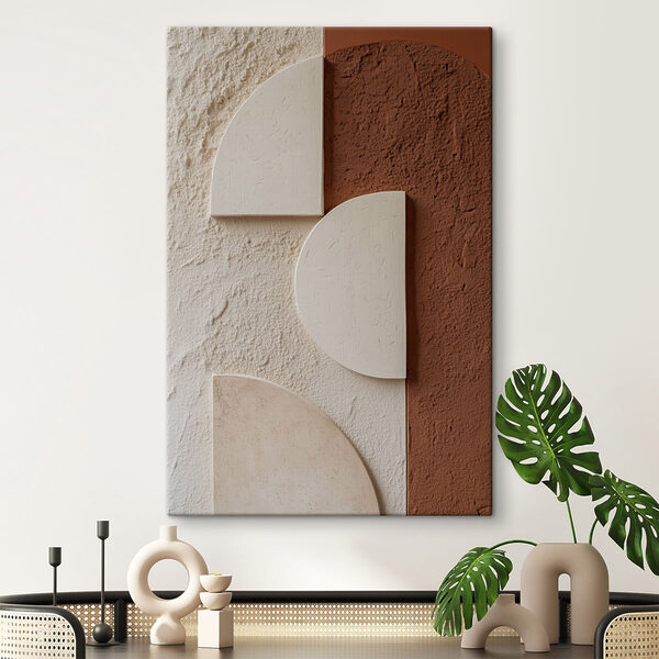 Wall with white and brown shapes