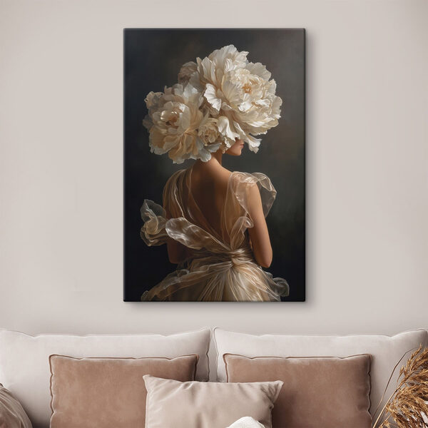 Wandbilder Frau mit Blumen im Haar