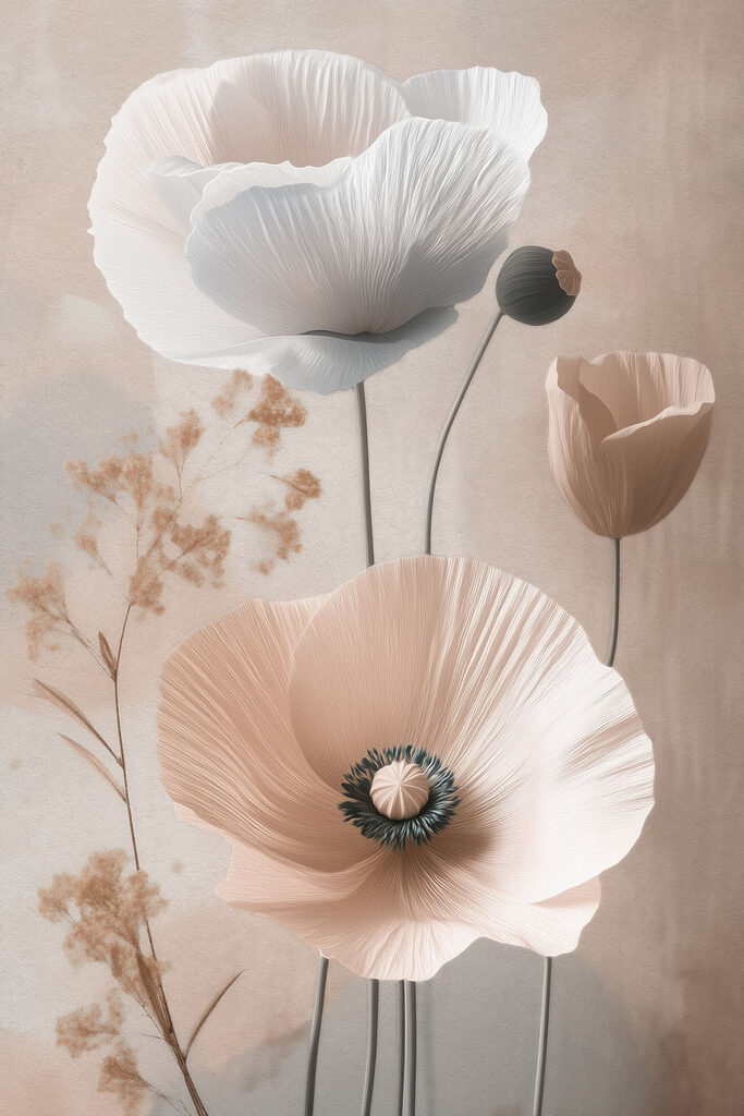 Delicate blooms in soft hues