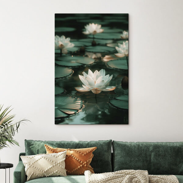 White flower on water White flower on water