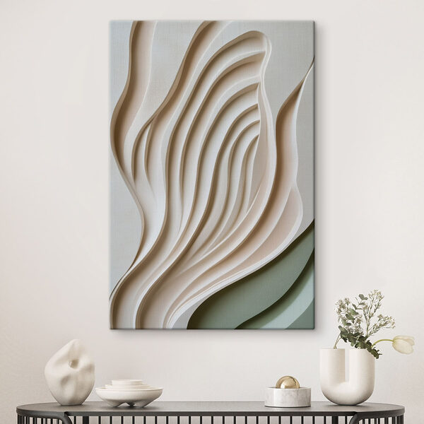 White and grey wall with wavy lines