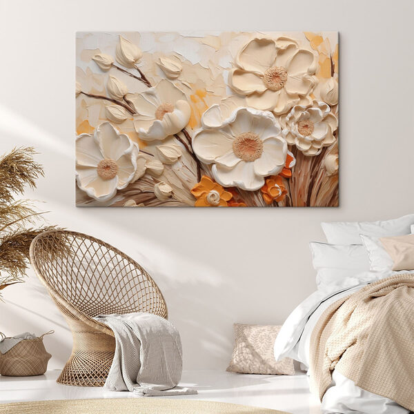 Painting of flowers on a wall Painting of flowers on a wall