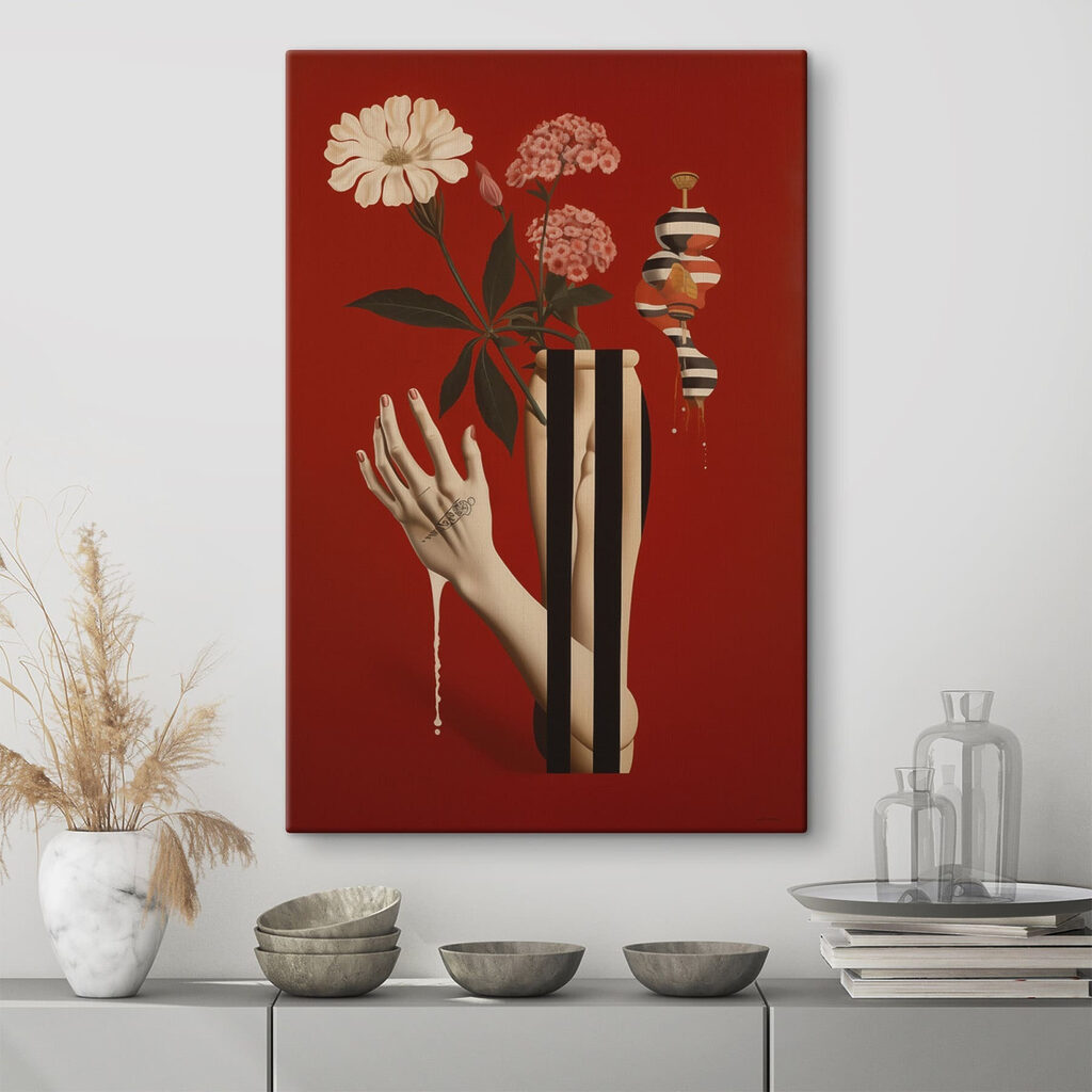Poster with a hand and flowers Poster with a hand and flowers
