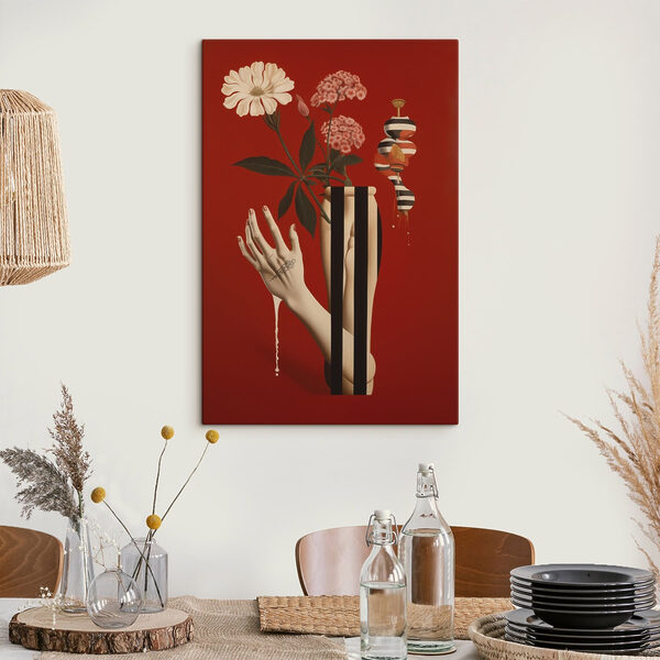 Poster with a hand and flowers Poster with a hand and flowers