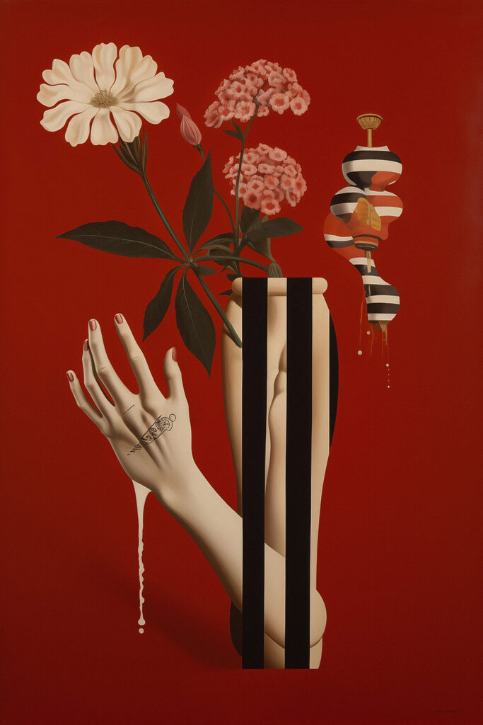 Poster with a hand and flowers Poster with a hand and flowers