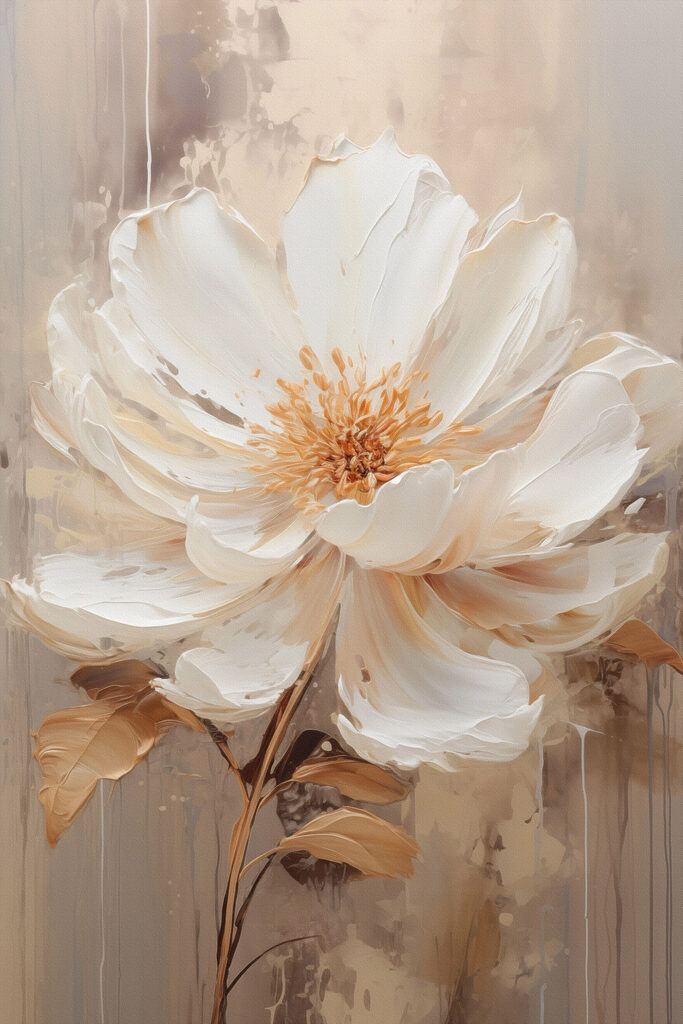 Painting of a white flower