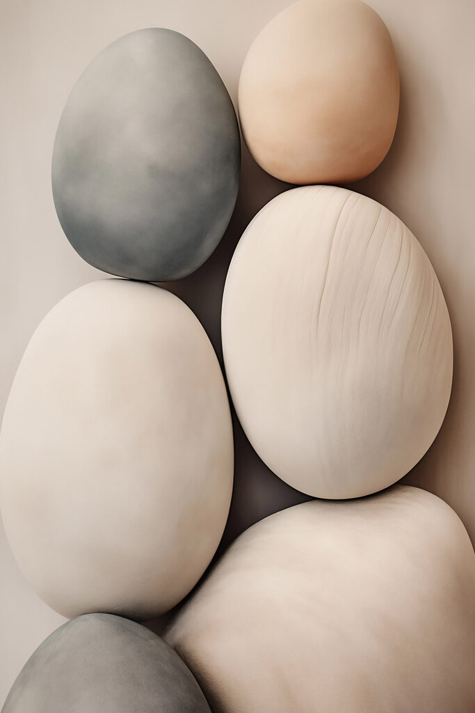 Group of oval shaped objects Group of oval shaped objects
