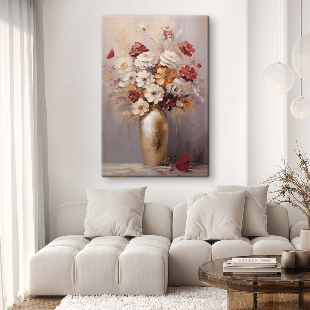 Painting of flowers in a vase Painting of flowers in a vase