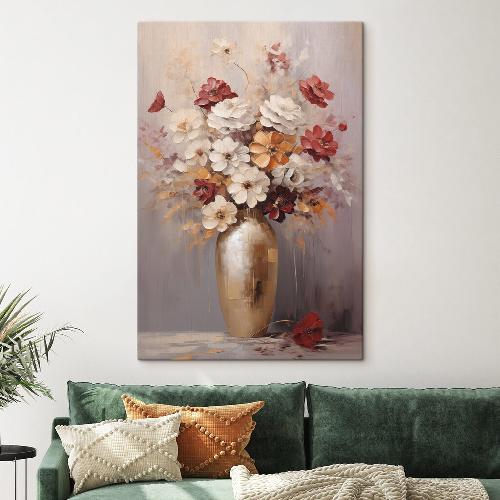 Painting of flowers in a vase Painting of flowers in a vase