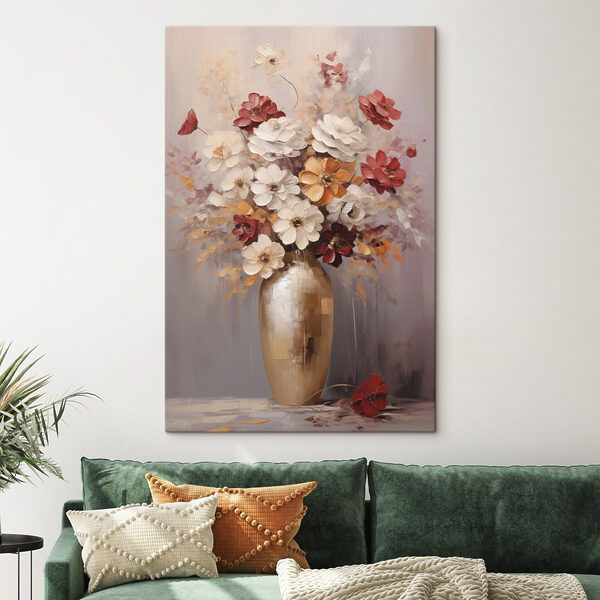 Painting of flowers in a vase Painting of flowers in a vase