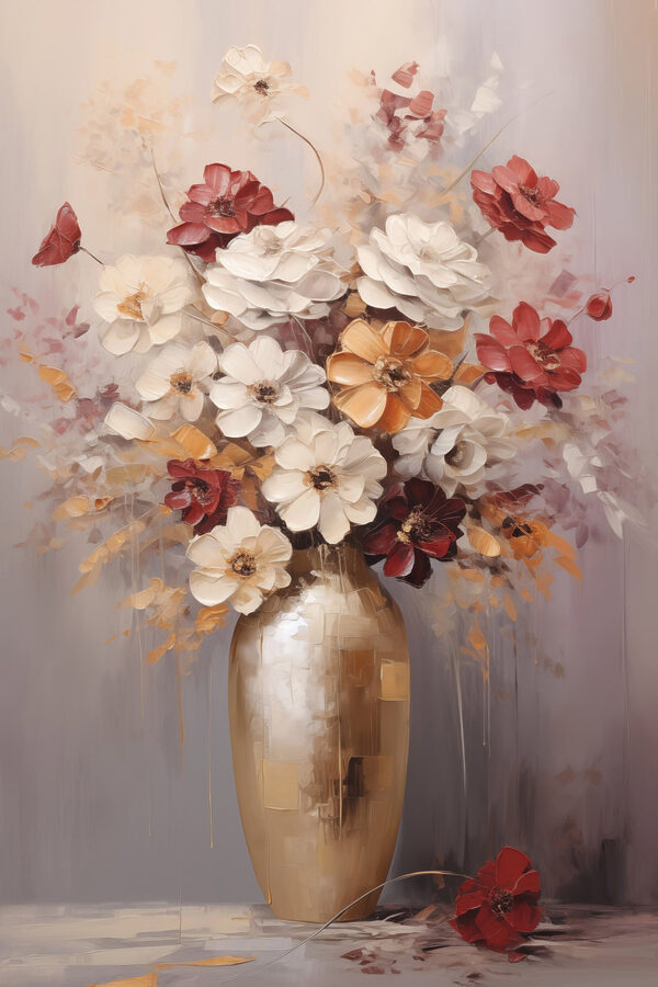 Painting of flowers in a vase Painting of flowers in a vase