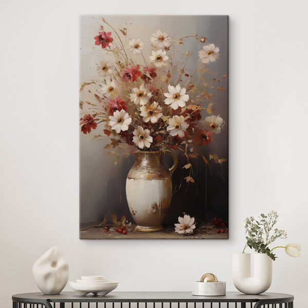 Painting of flowers in a vase Painting of flowers in a vase