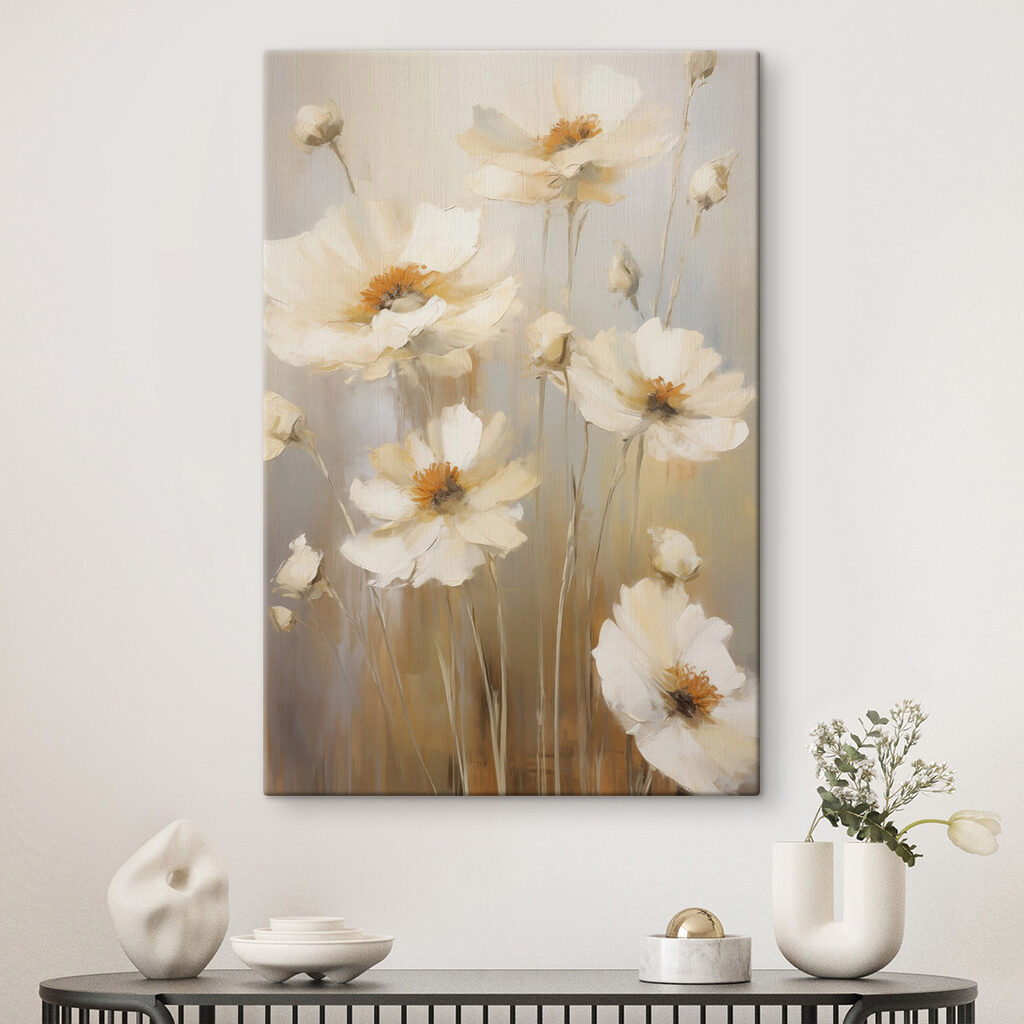 Painting of white flowers Painting of white flowers