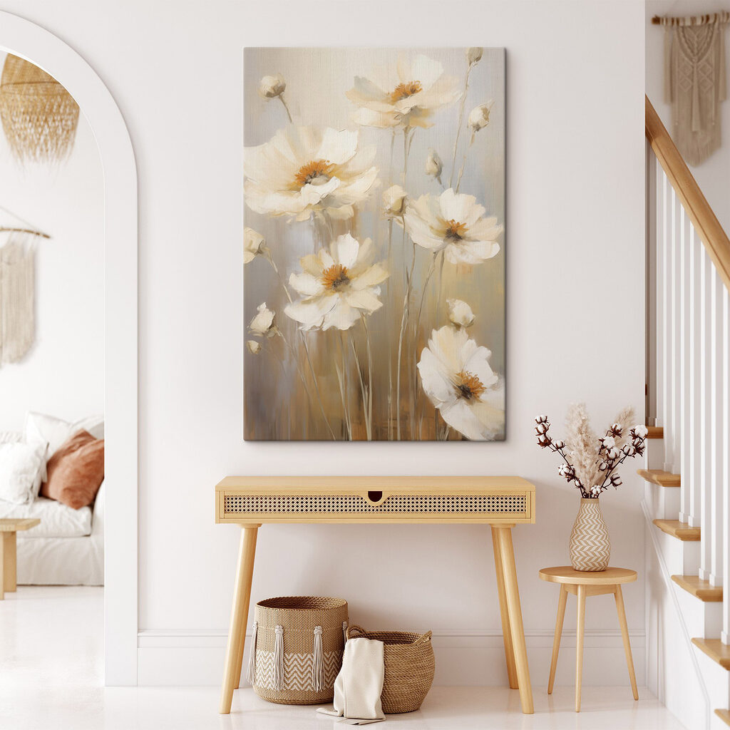 Painting of white flowers Painting of white flowers