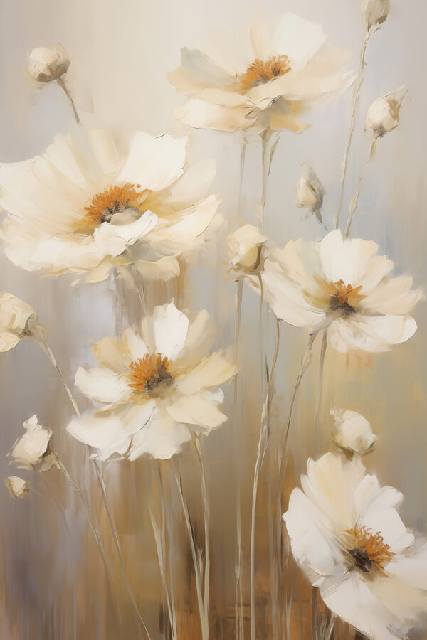 Painting of white flowers Painting of white flowers