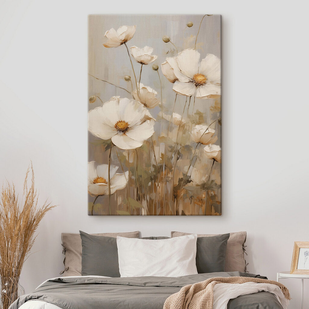Painting of white flowers Painting of white flowers