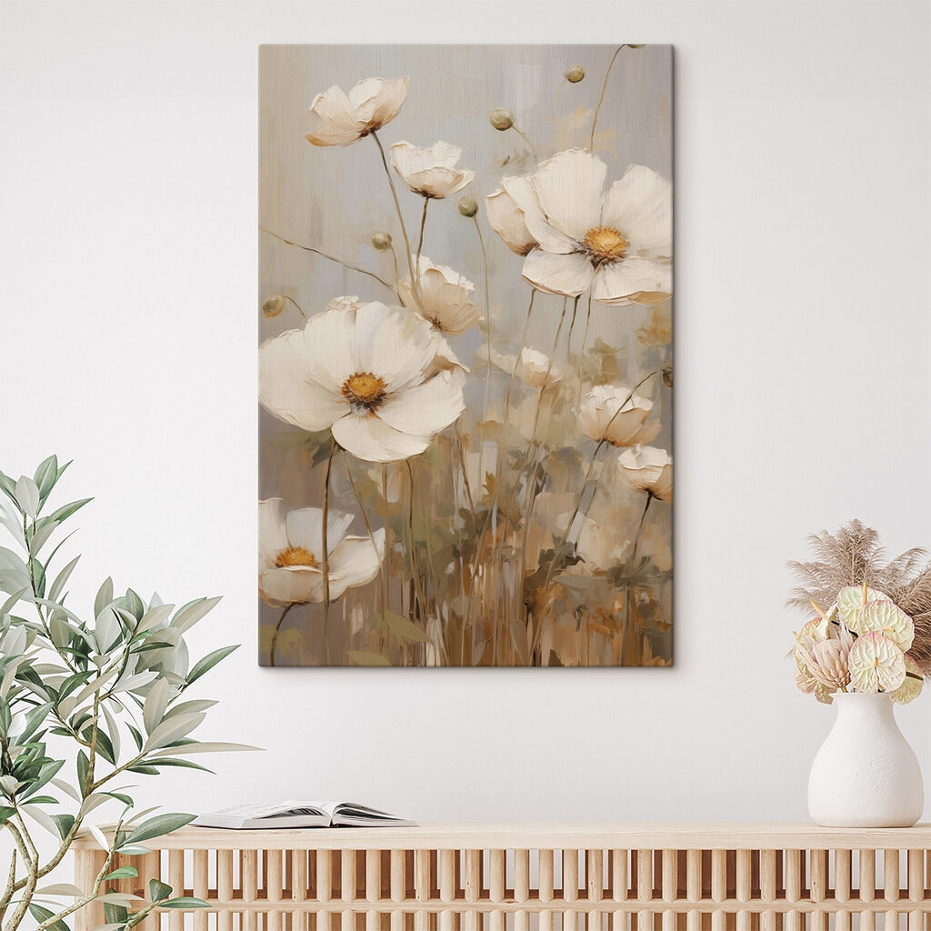 Painting of white flowers Painting of white flowers