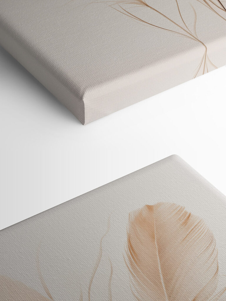 Delicate feathers in soft tones