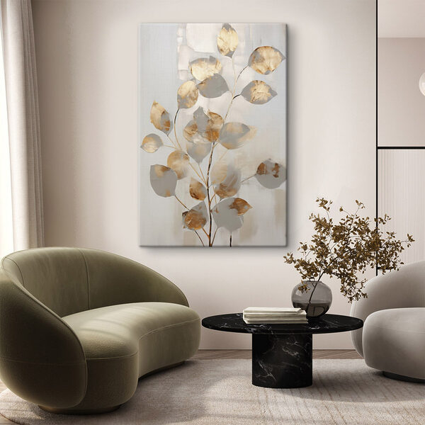 Painting of a branch with leaves Painting of a branch with leaves