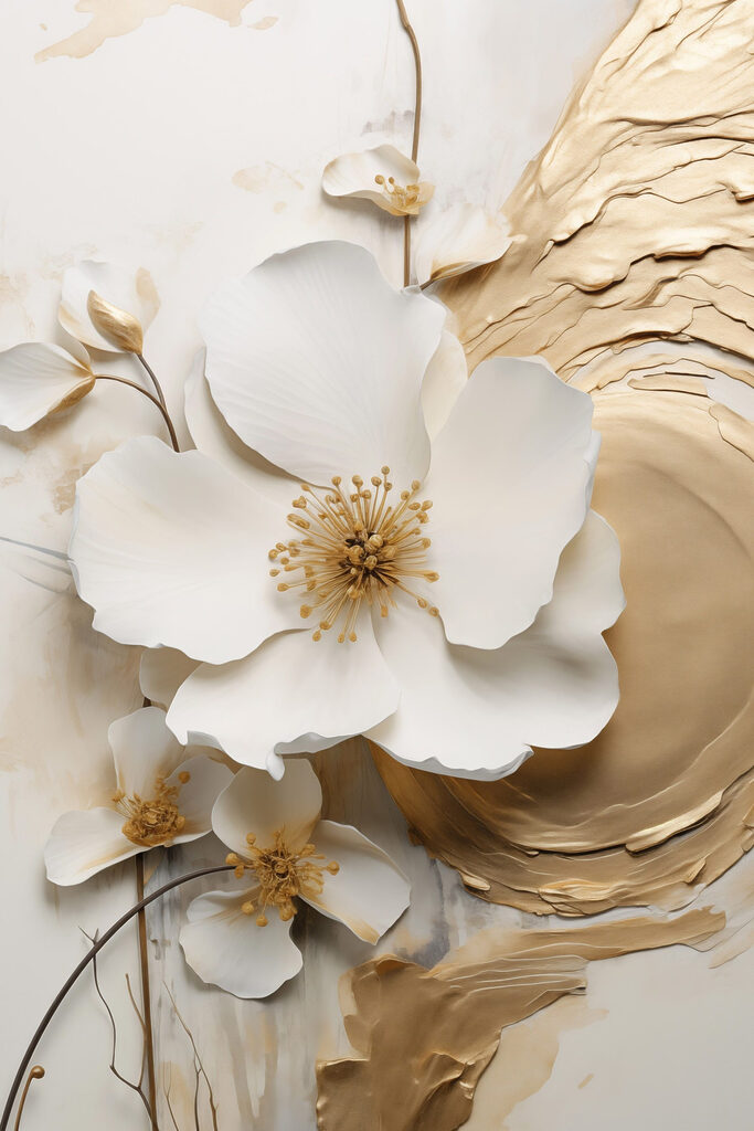- Elegant blooms with gentle textures - Elegant blooms with gentle textures