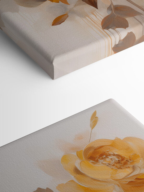 Painting of flowers and leaves