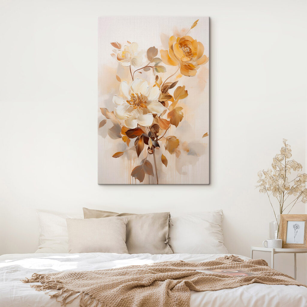 Painting of flowers and leaves
