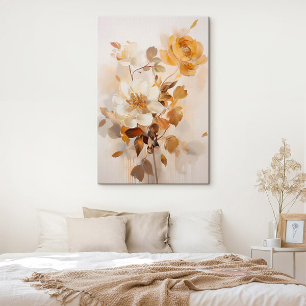 Painting of flowers and leaves