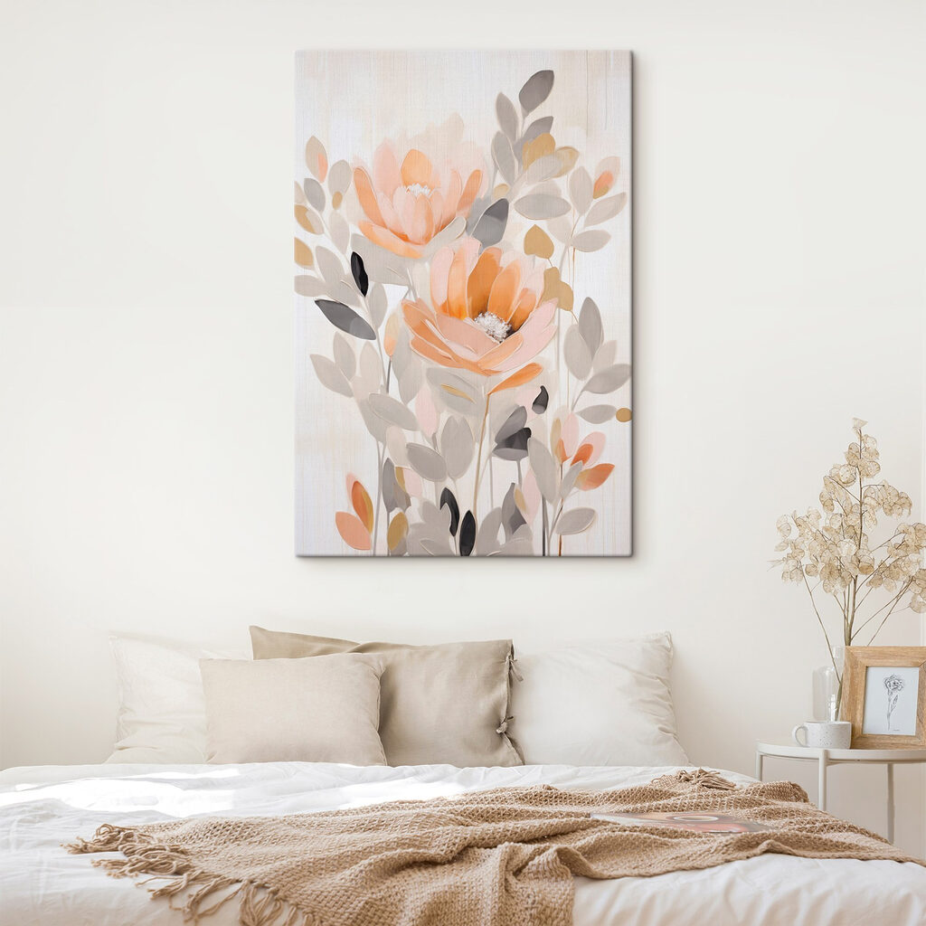 Painting of flowers and leaves