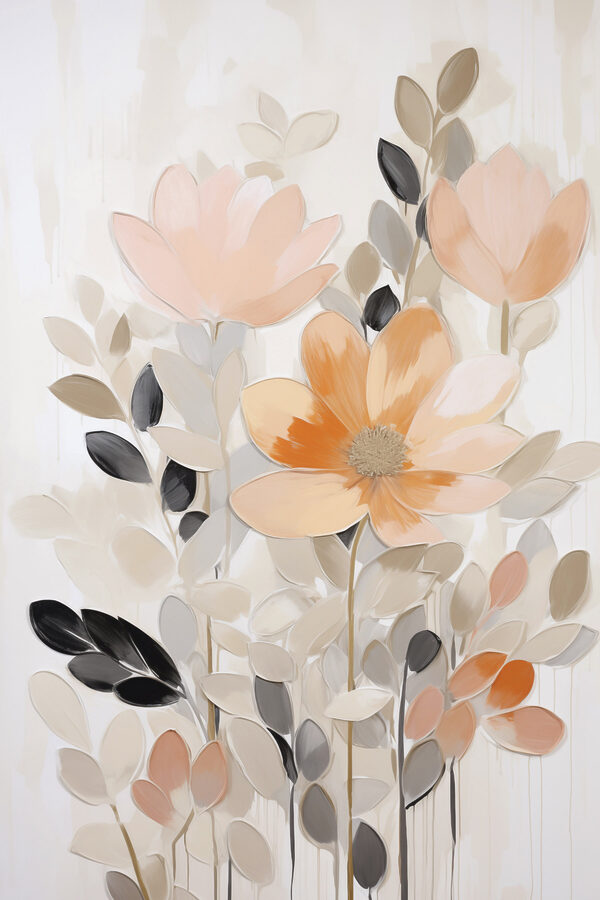Painting of flowers and leaves Painting of flowers and leaves