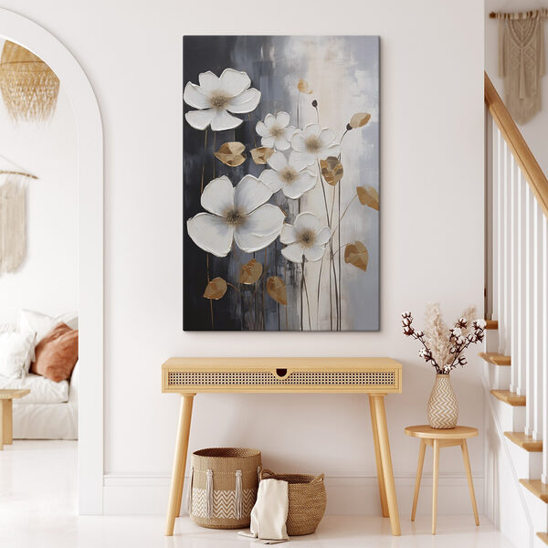 Elegant blooms against a dark backdrop Elegant blooms against a dark backdrop